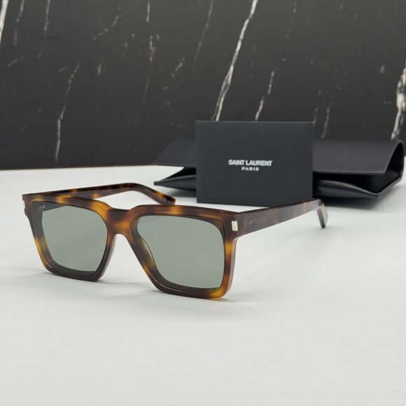 NEW SL610 003 SAINT LAURENT SUNGLASSES HAVANA GREEN EYEWEAR SAINT LAURENT SL 610 - Picture 2 of 13